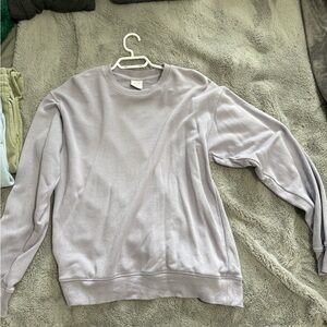 TNA airy fleece crewneck in lavender